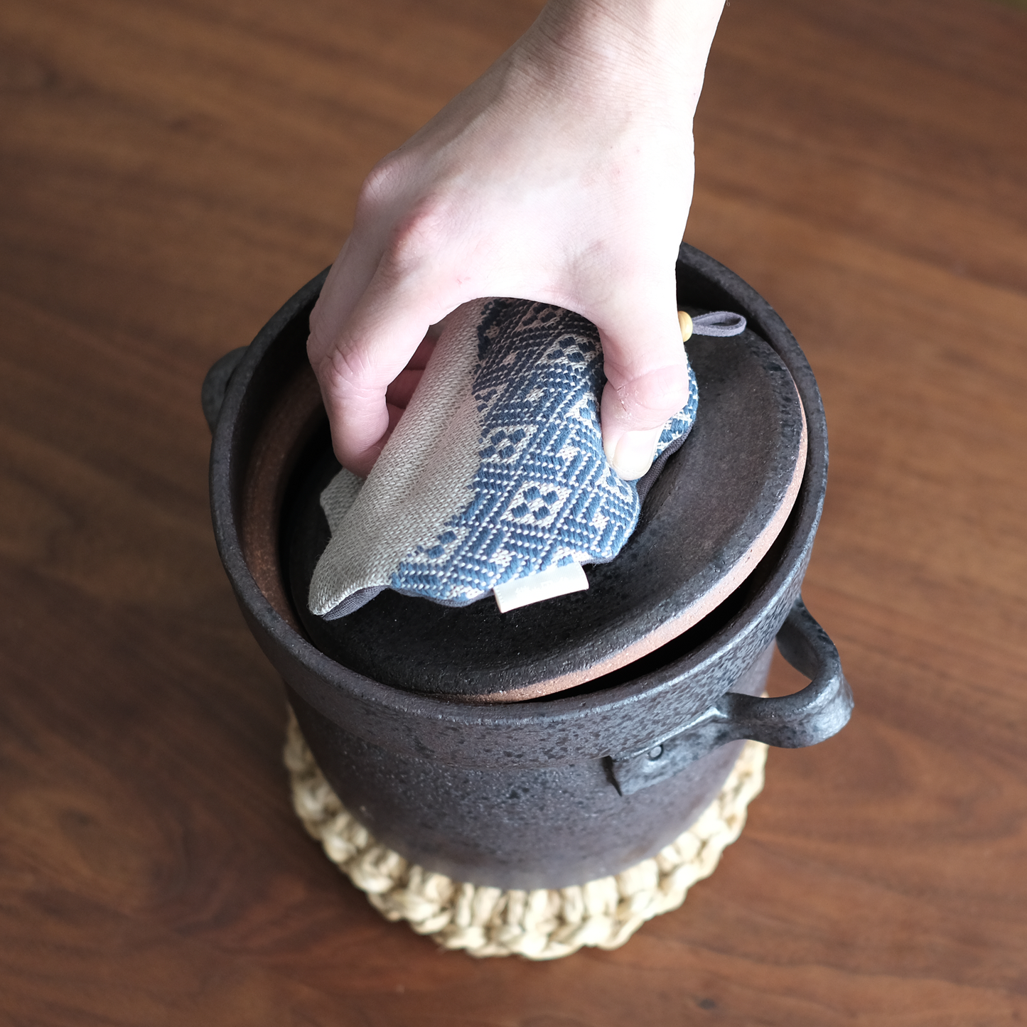鍋つかみ 八角「竹の節」