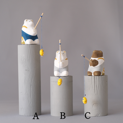 【3/9 ～ 11 18時まで販売】りなの村 張子展 はる、うらうら「釣りクマ」