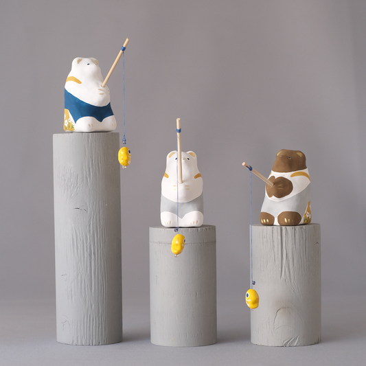 【3/9 ～ 11 18時まで販売】りなの村 張子展 はる、うらうら「釣りクマ」