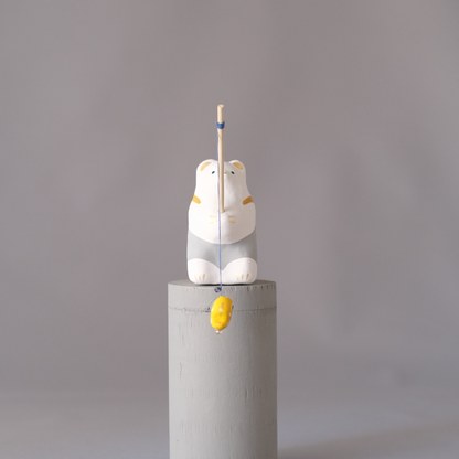 【3/9 ～ 11 18時まで販売】りなの村 張子展 はる、うらうら「釣りクマ」