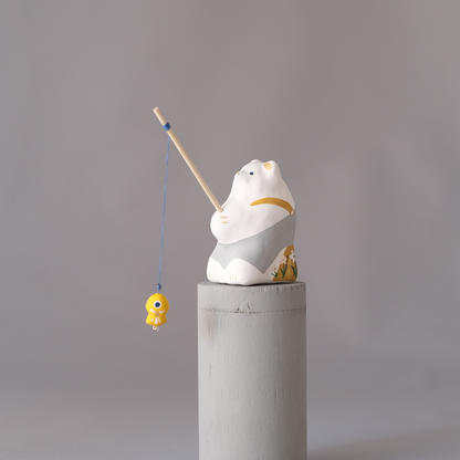 【3/9 ～ 11 18時まで販売】りなの村 張子展 はる、うらうら「釣りクマ」