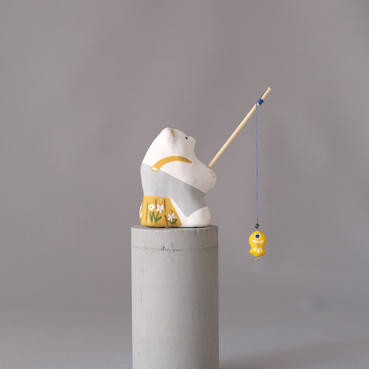 【3/9 ～ 11 18時まで販売】りなの村 張子展 はる、うらうら「釣りクマ」