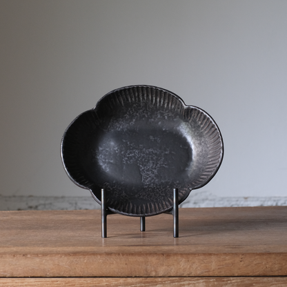 【石渡磨美 × ACOPOTTERY ふたり展】耐熱木瓜深皿Ｍ　黒錆