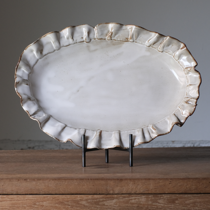 【石渡磨美 × ACOPOTTERY ふたり展】フリルプレート L 白