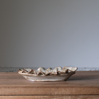 【石渡磨美 × ACOPOTTERY ふたり展】フリルプレート Ｍ-2 白