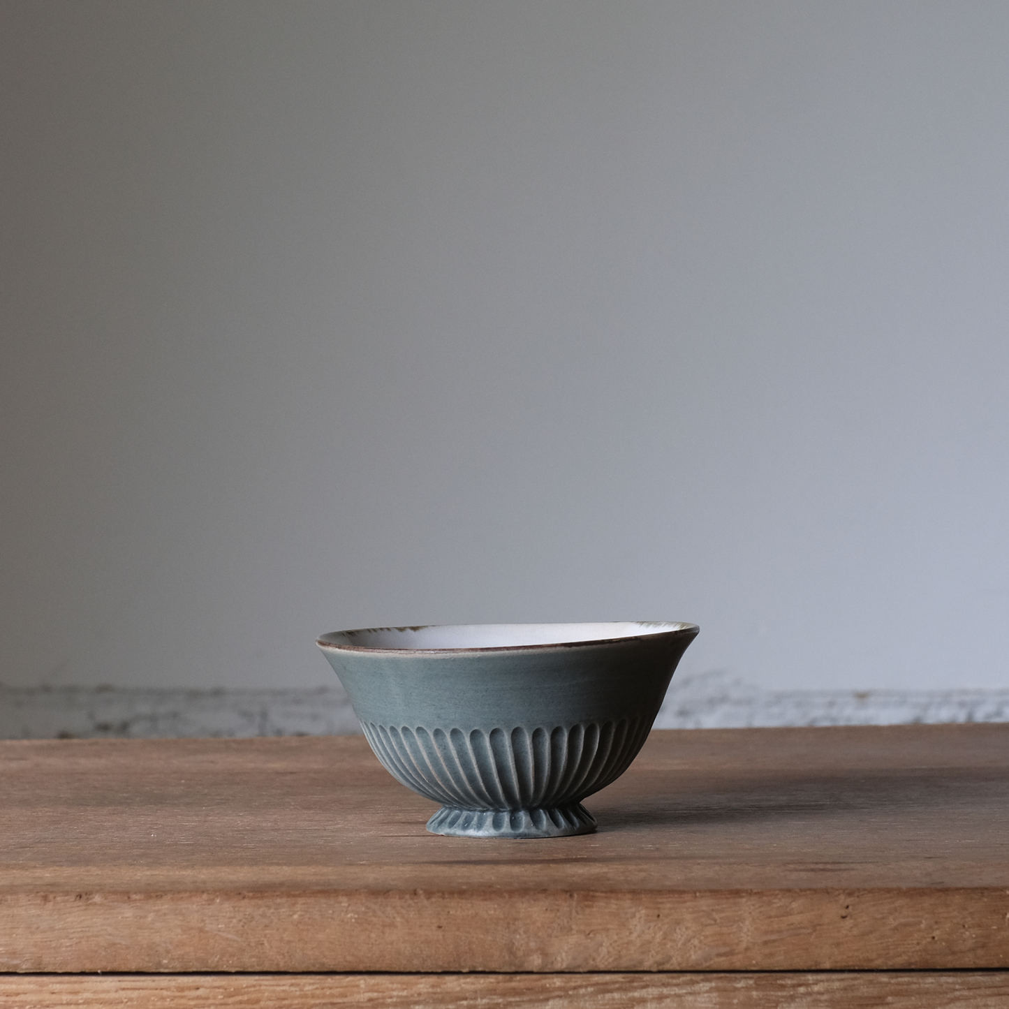 【石渡磨美 × ACOPOTTERY ふたり展】カフェオレボウル 青鼠