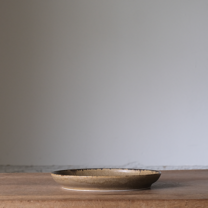 【石渡磨美 × ACOPOTTERY ふたり展】プレート平 M 茶